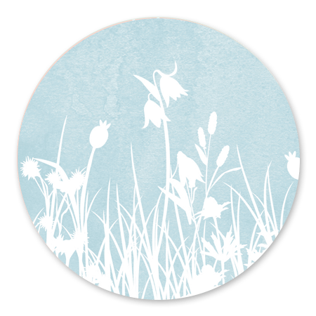 Waterverf gras - blauw